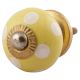 Yellow Dotted Small Ceramic Cabinet Knobs